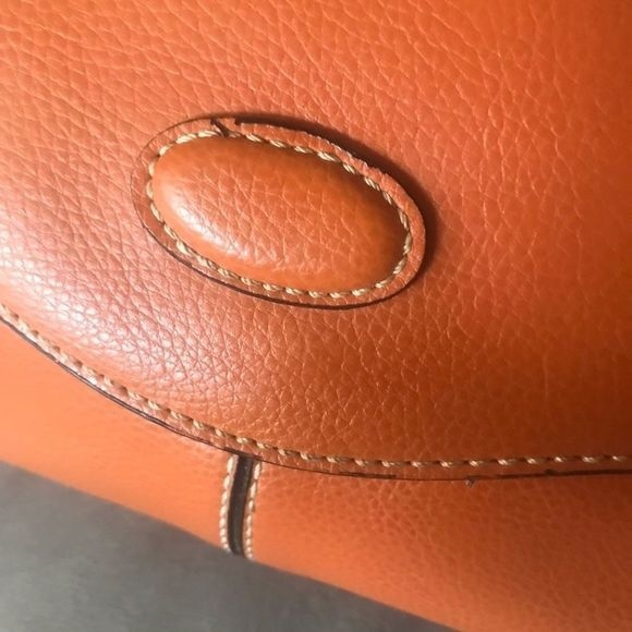 CUERO VACA Argentina Bag Vintage Tangerine Leather Snap Tubular Design 13” x 6” - Picture 2 of 10